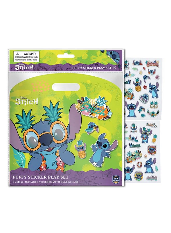 Disney Stitch Puffy Sticker Play Set | 30 Reusable Sticker | Peel, Stick & More | Age 3+