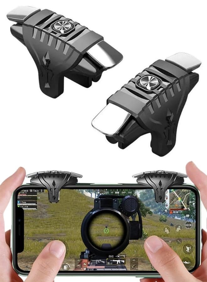 Gaming Triggers for PUBG Mobile & COD – L1 R1 Mouse Click Sensitive Controller, Clip-On Mobile Shooter Buttons for iPhone & Android, Fast Response Anti-Slip Gaming Triggers