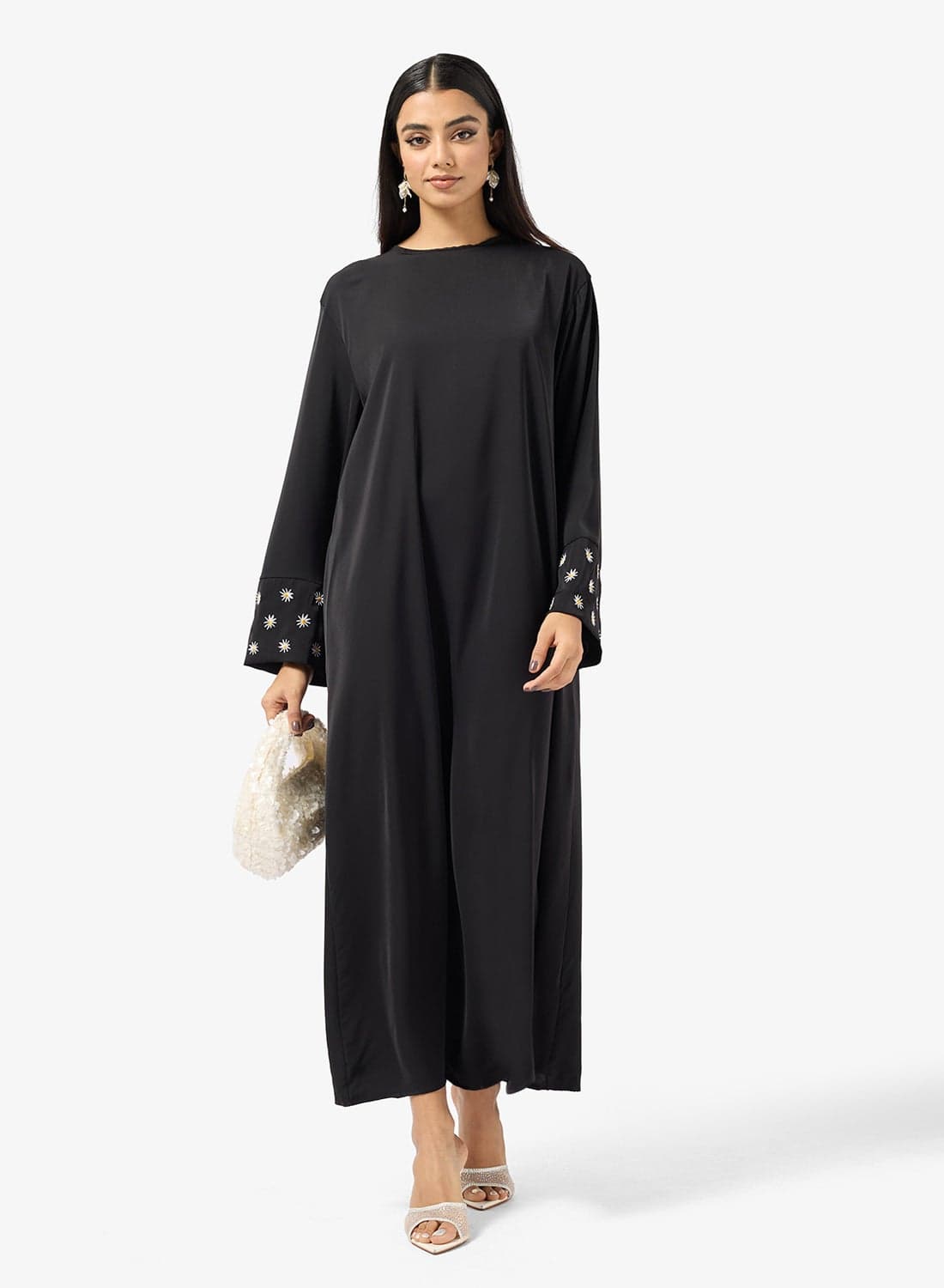 Abaya With Embroidered Sleeves