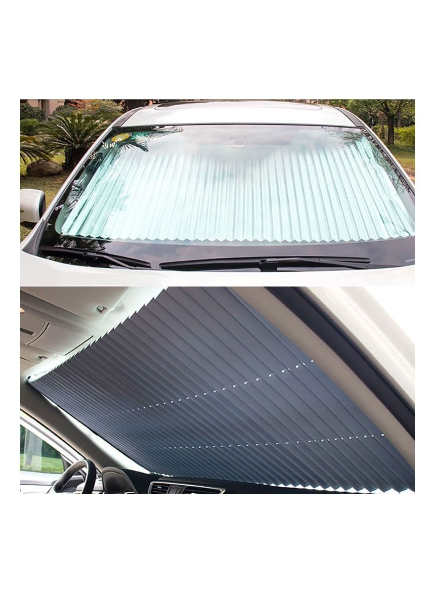 Car Windshield Sunshade Curtain Retractable Set Front Rear Window Sun Shade Protector UV Reflective Film Auto Sun Visor Covers