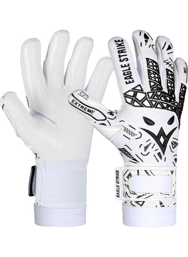 Soccer Goalie Gloves - Sizes 6 to 10, 4mm German Contact Grip Sticky Latex & Built-in Pro-Level Gloves Wrist Support