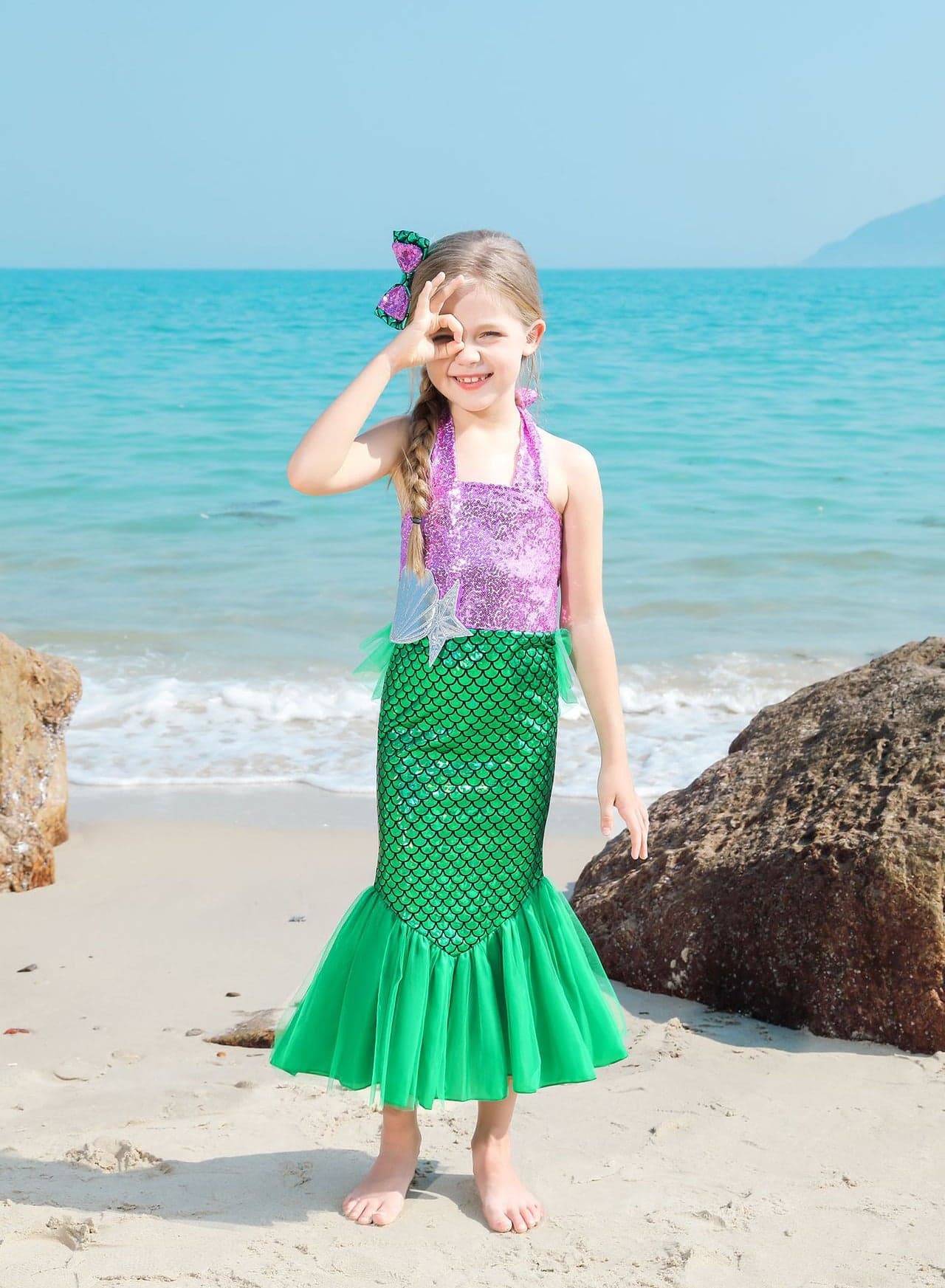 Girls Mermaid Costume Princess Dress Up