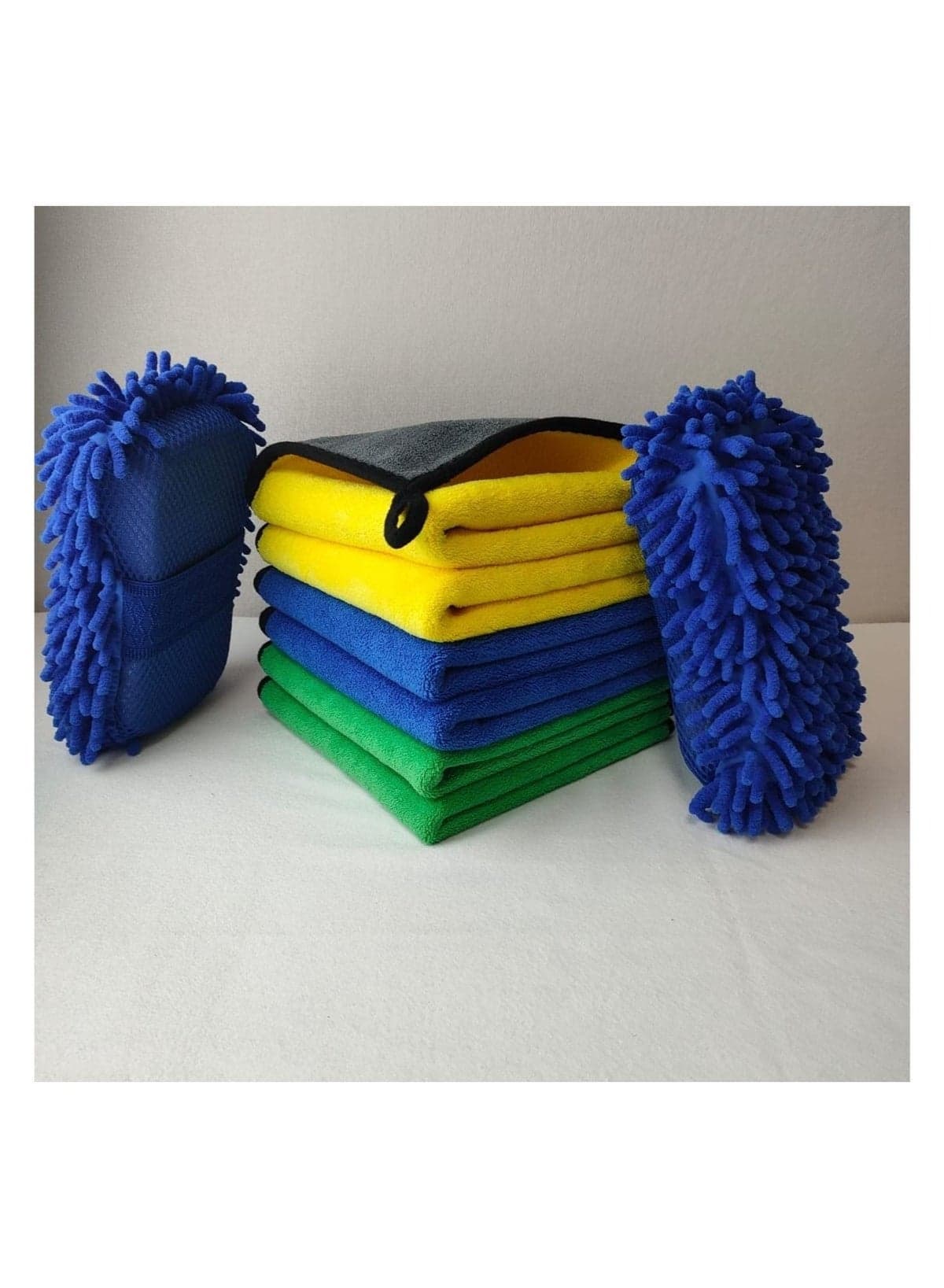 🚗Car Towel - Microfiber Cleaning Cloth - 6 Towel with 2 sponges - Multipurpose Car Towels or Microfiber Car Drying - Dusting and Cleaning