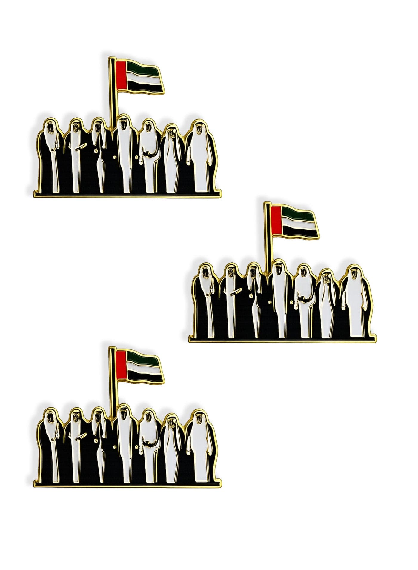 Set of 3 UAE Union Magnetic Badges Metal – Perfect for National Day, celebrations, or as collectible accessories.