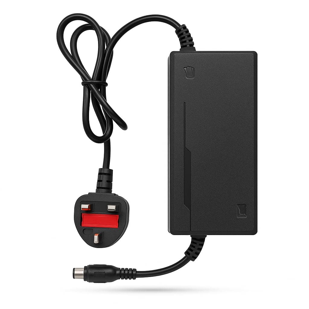 FUKUKAWA 36V 2A Lithium Battery Charger DC42V Output | Smart Cut-Off Fast Charging Adapter with UK 3-Pin Plug | Compatible with 36V E-Bike, Scooter, Hoverboard, Lithium-Ion Battery