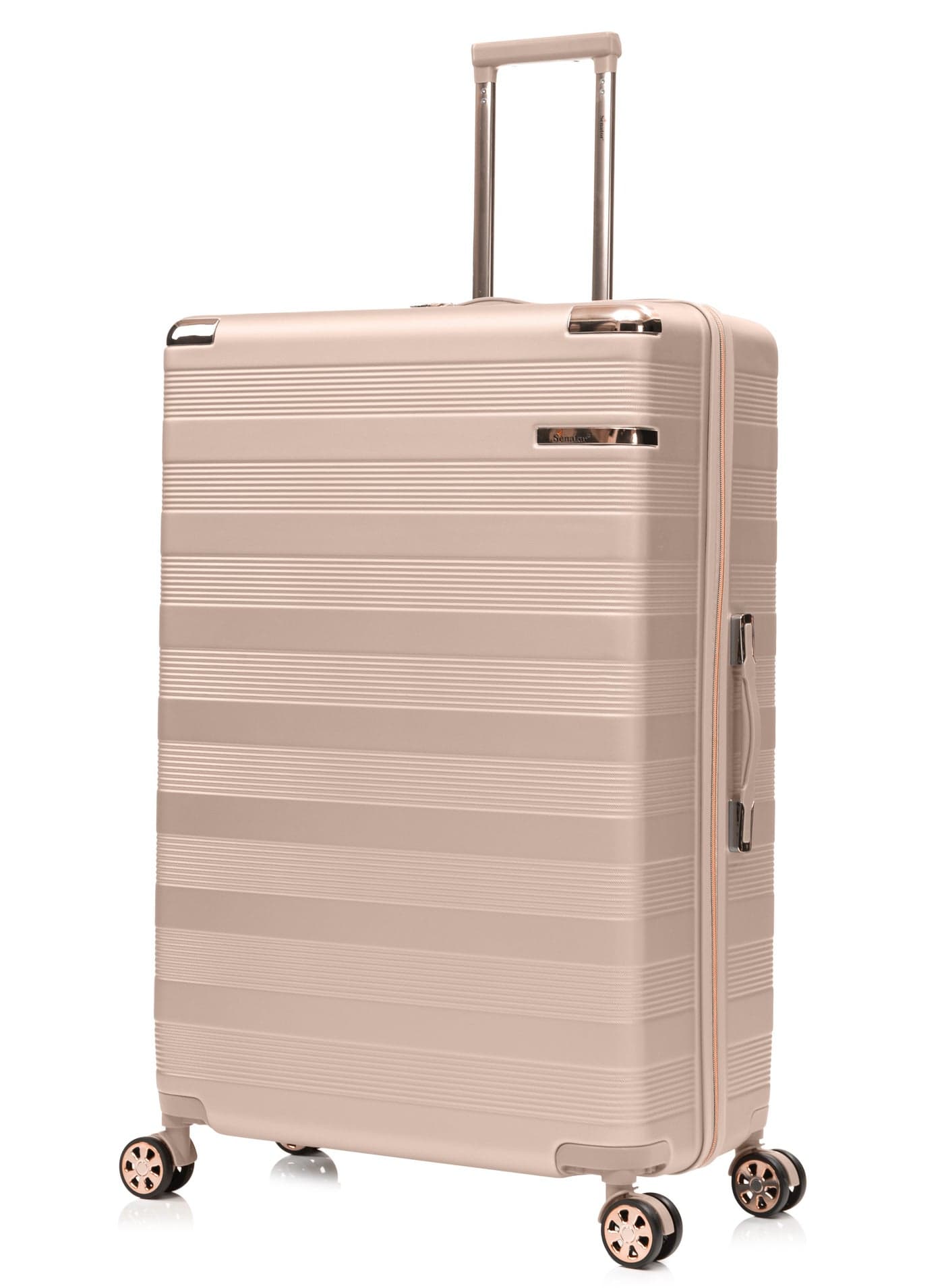 Hard Case Luggage Trolley For Unisex ABS Lightweight Travel Bag 4 Double Wheeled Suitcase With Built In TSA Type Lock A5125 Milk Pink