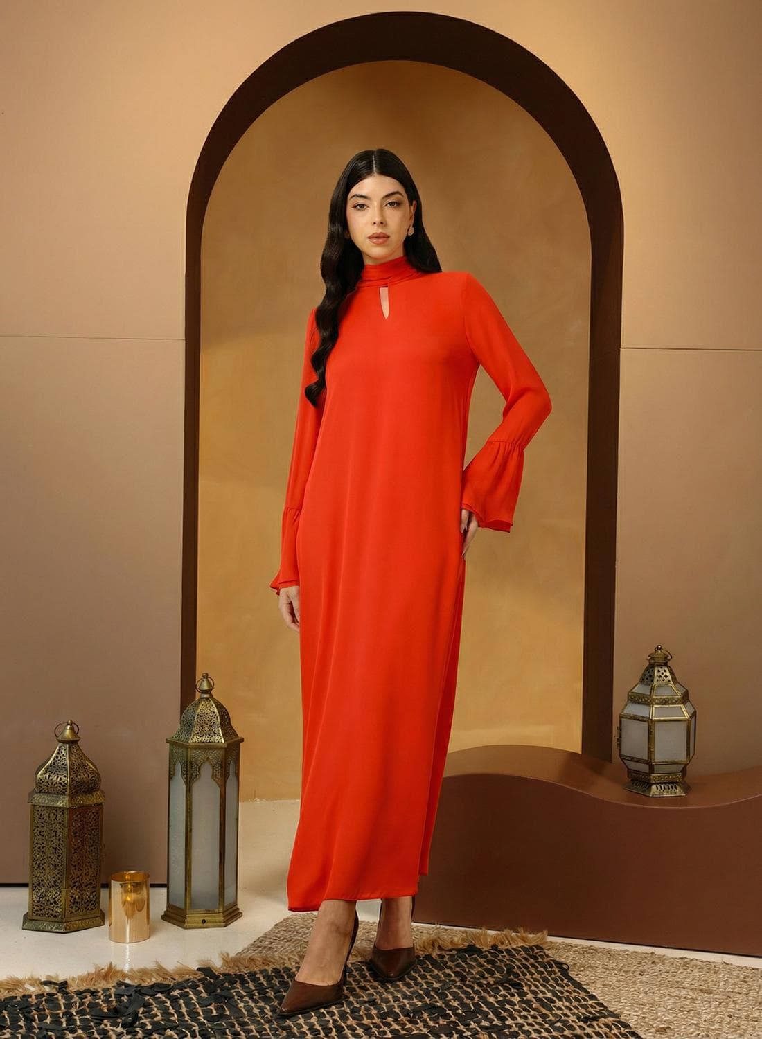 High Neck Maxi Dress