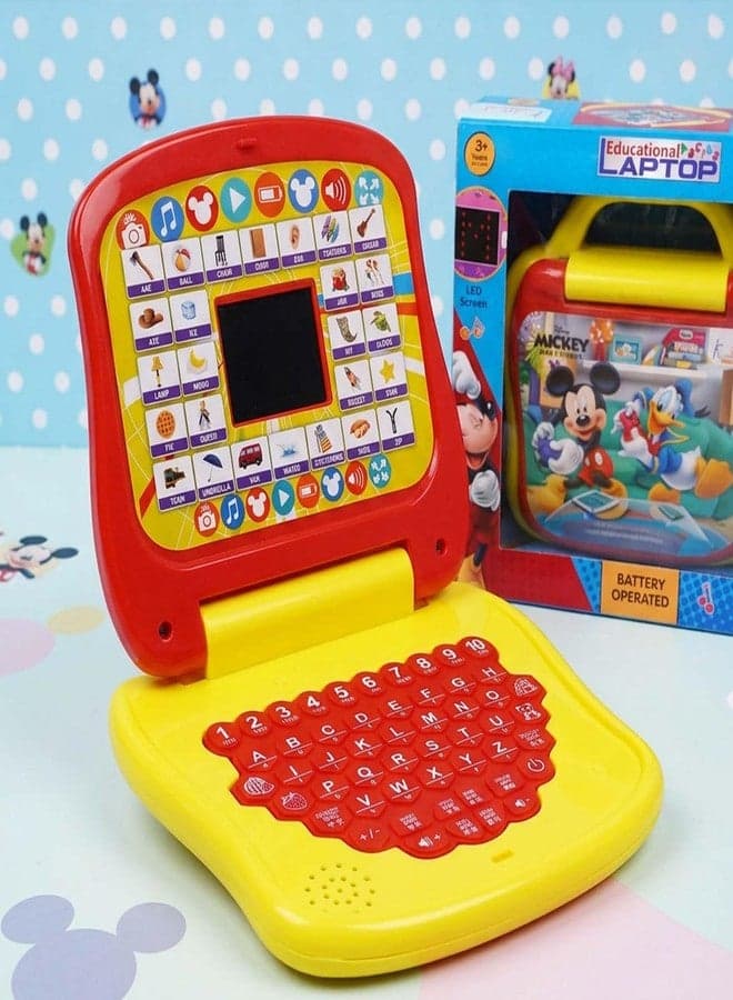 Kriiddaank Educational Laptop - LTS Mickey Mouse Theme, Kids Learning Toy Laptop