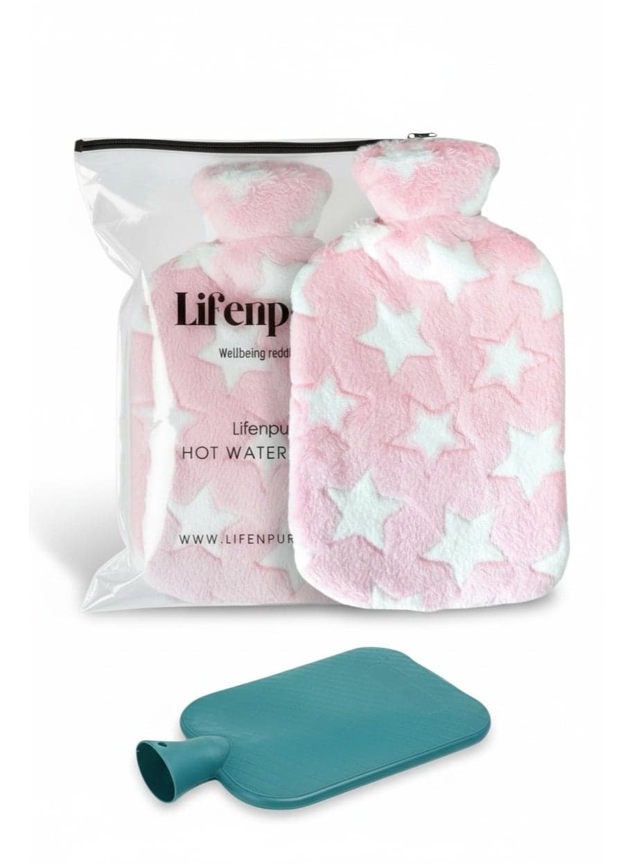 Lifenpure™ 2 Ltr Soft Hot Water Bag In Reusable Ziplock Clear Pouch Bag Classic Style For Body Shoulder Cramps Neck Pain Relief