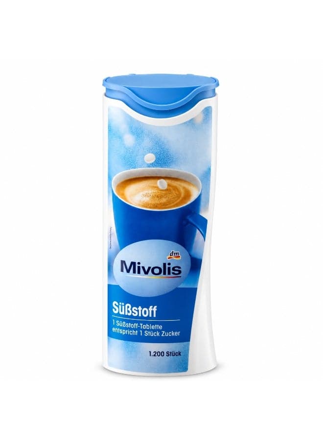 Mivolis Diet Sugar Tablets 1200 Count – German-Made Sweetener – Low Calorie Sugar Substitute – Ideal for Keto, Diabetics & Weight Management – Easy Dispensing – Vegan & Gluten-Free