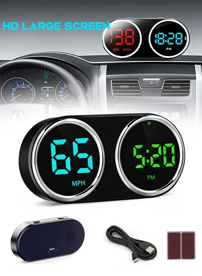 Car HUD Speedometer, Clear Speed Display, USB Power Cable - Ideal for Cars, Trucks, Buses - KM/H