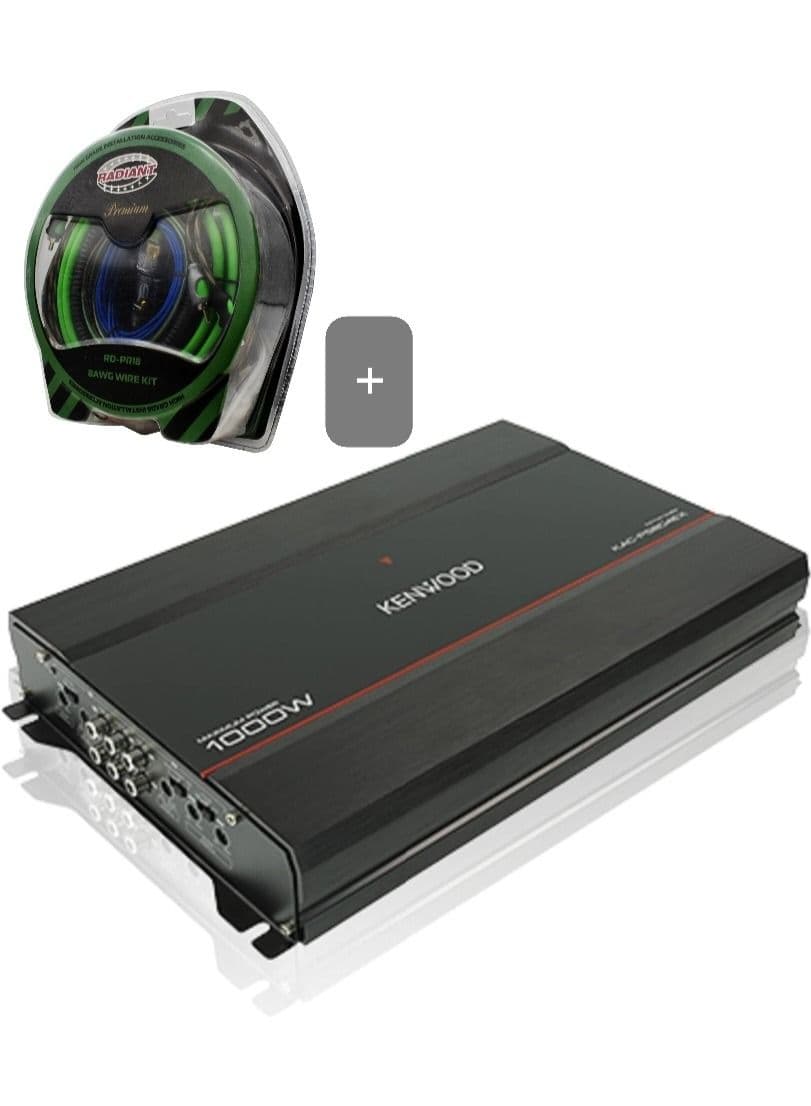 Kenwood Amplifier KAC-PS804EX PS Series 1000w 4ch Amplifier 8AWG Amplifier wire kit Included