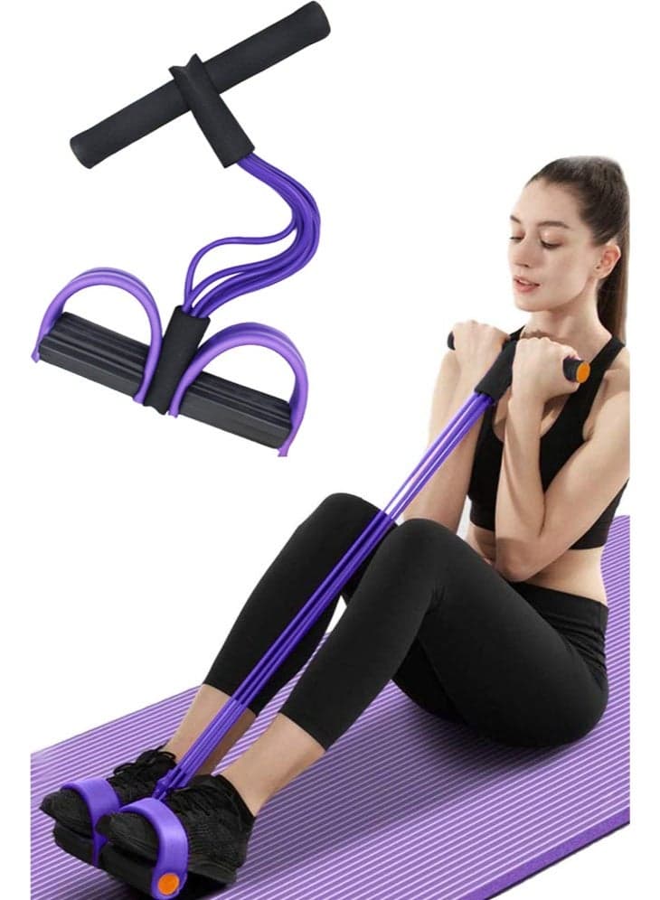 Multifunction Tension Rope, Split Pedal Resistance Band, 6-Tube Elastic Yoga Pedal Puller Resistance Band, Natural Latex Tension Rope Fitness Equipment, for Abdomen, Waist, Arm, Leg Stretching Slimming Training