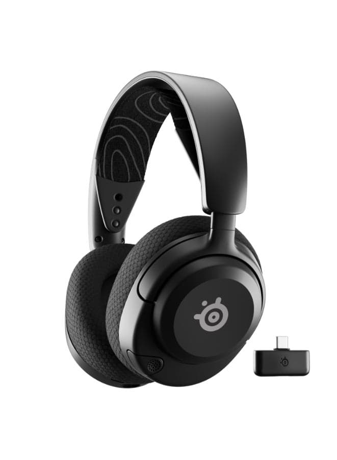 SteelSeries Arctis Nova 5 Wireless Headphones, 40mm Neodymium Drivers, ClearCast Gen 2.x, Retractable Boom, 360° Spatial Audio, Quick-Switch Wireless, Black | 61670