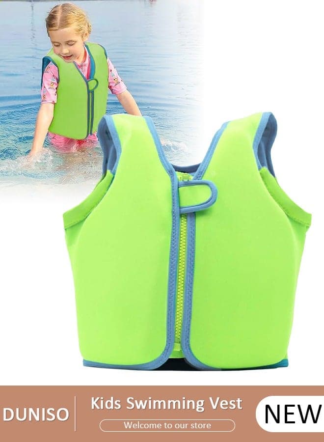 Kids Swim Vest Float For Toddler,Floating Jackets Training Vest For Boys And Girls,Easy On And Off Swimming Pool Vest Aid For Age 2-6 Years,Learn To Swim Jacket With Zipper And Velcro