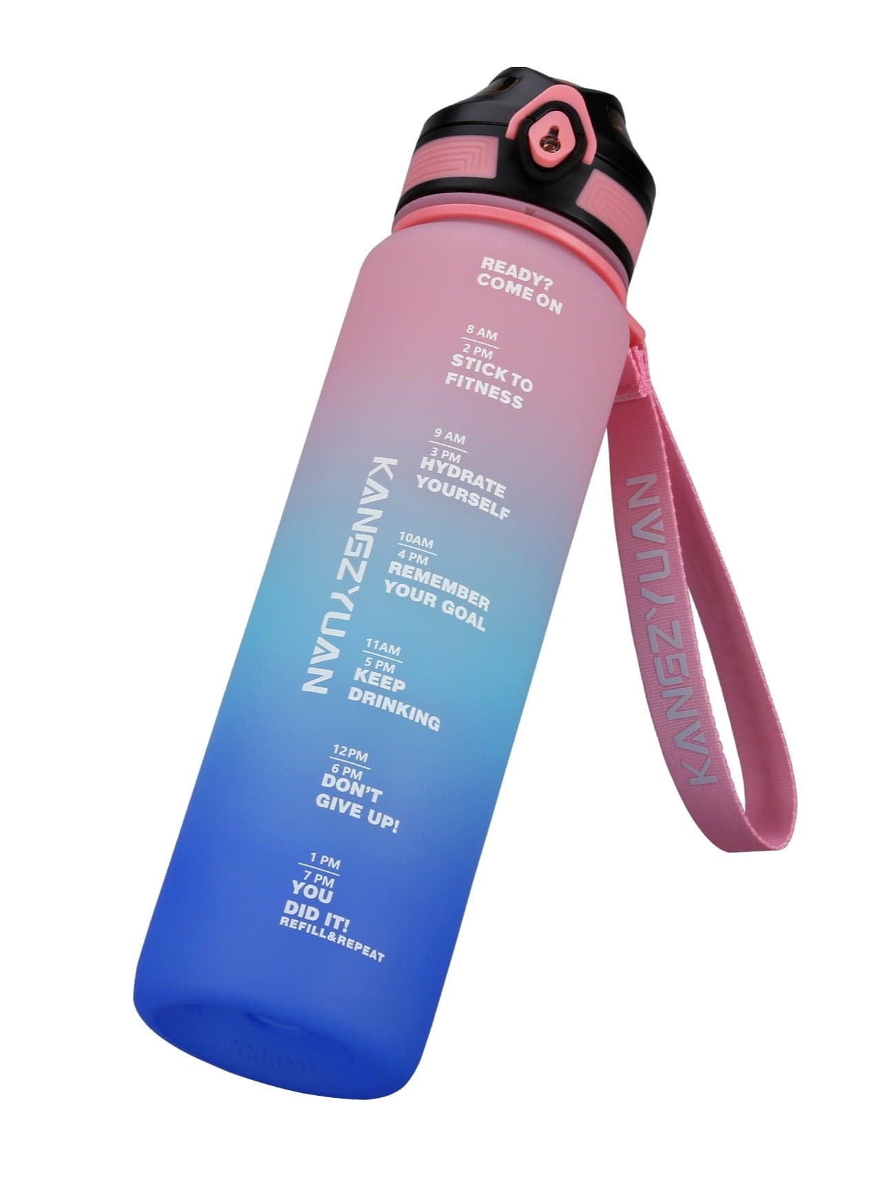 Sports Water Bottle 1000ml Protein Shaker Outdoor Travel Portable Leakproof Drinkware Plastic Drink Bottle BPA Free Pink Blue
