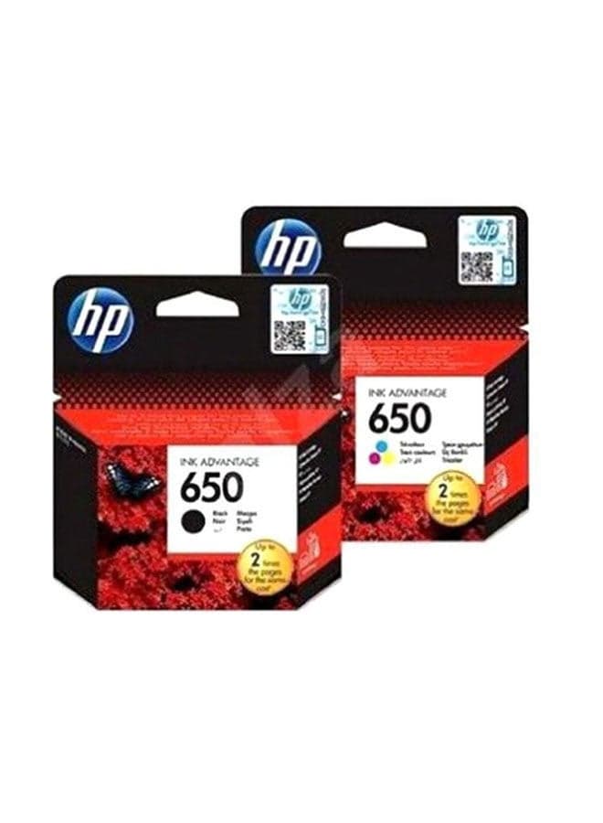 مجموعة خرطوشتين حبر أصليتين HP 650