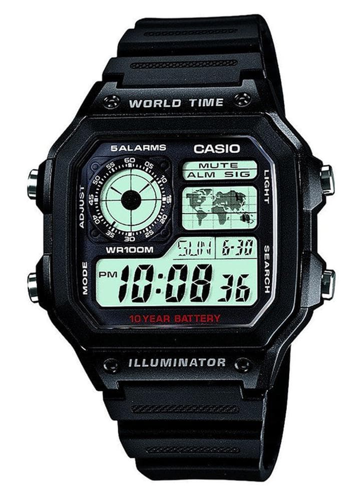 Men Silicone Digital Wrist Watch AE-1200WH-1ADF