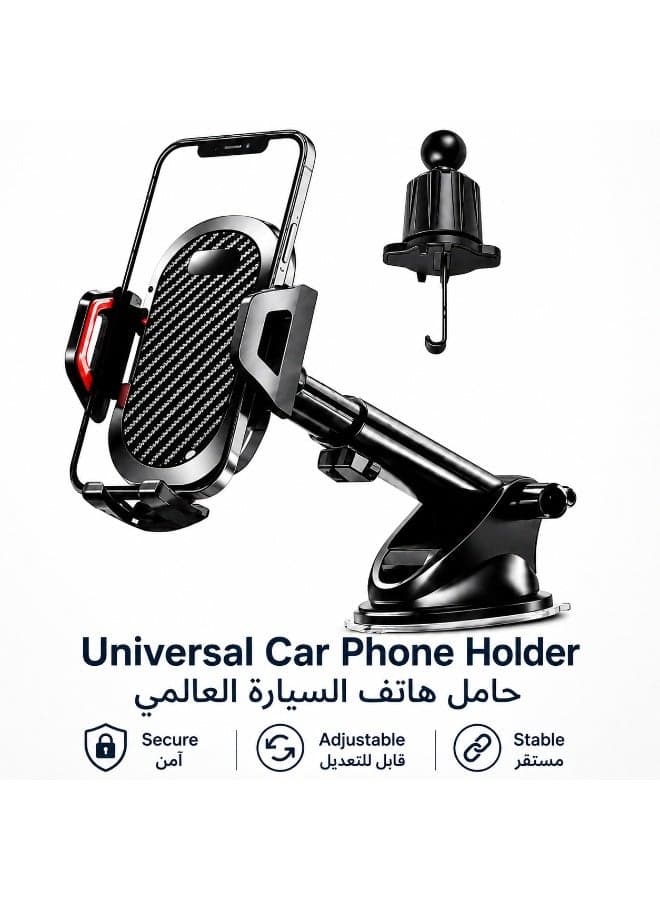 Car Phone Holder, Mobile Holder For Car Long Arm Phone Holder Car for Dashboard Windshield Air Vent【Heat-Resistant Strong Suction Cup】Car Mobile Holder Compatible with All Smartphones