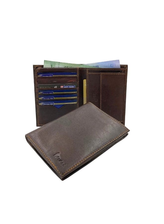 Laveri Genuine Leather Designer Wallet With RFID Protection Brown