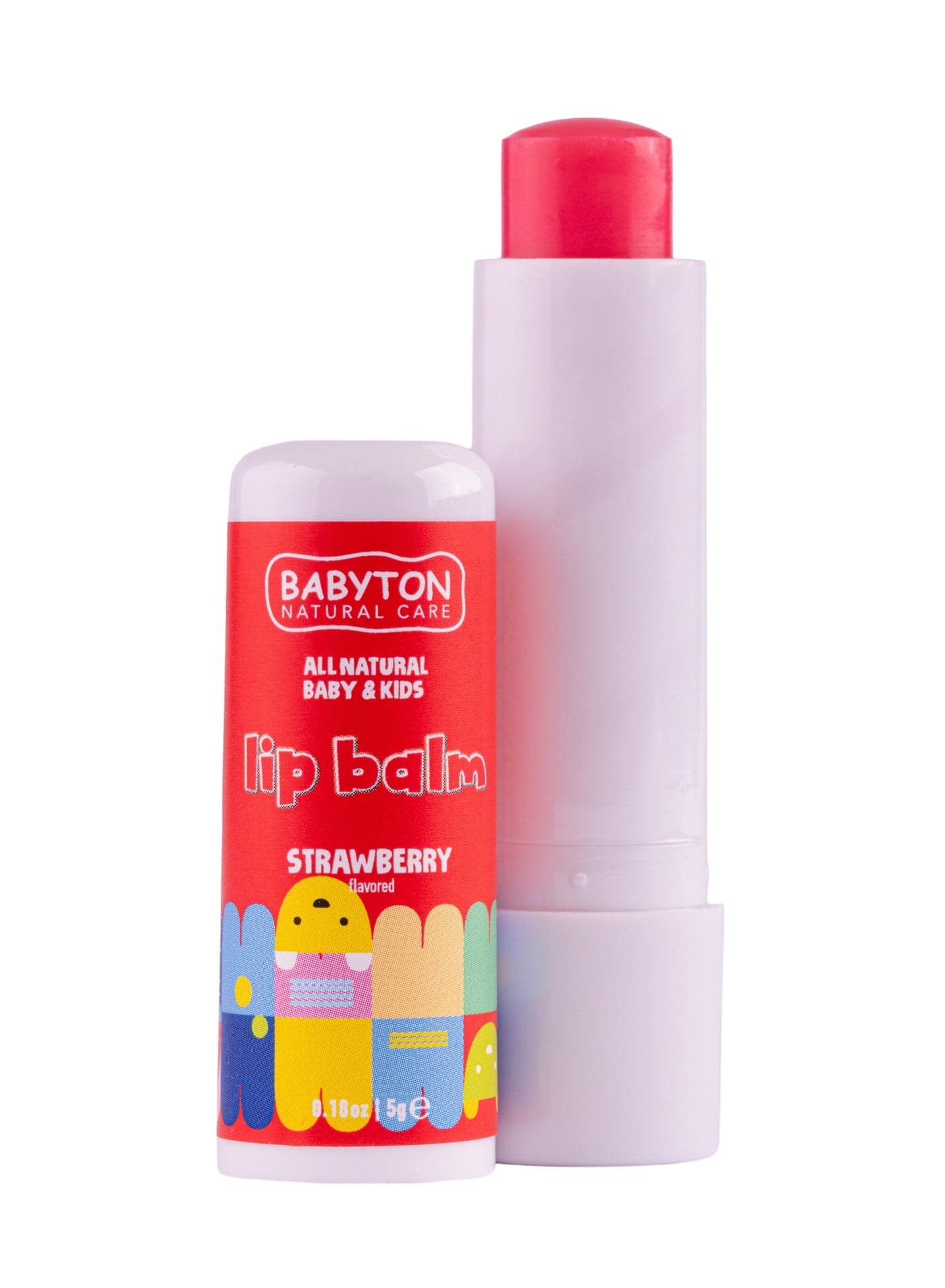 Babyton Natural Lip Balm Strawberry 5 g – Plant-Based, Kids-Friendly, Moisturizing & Protective