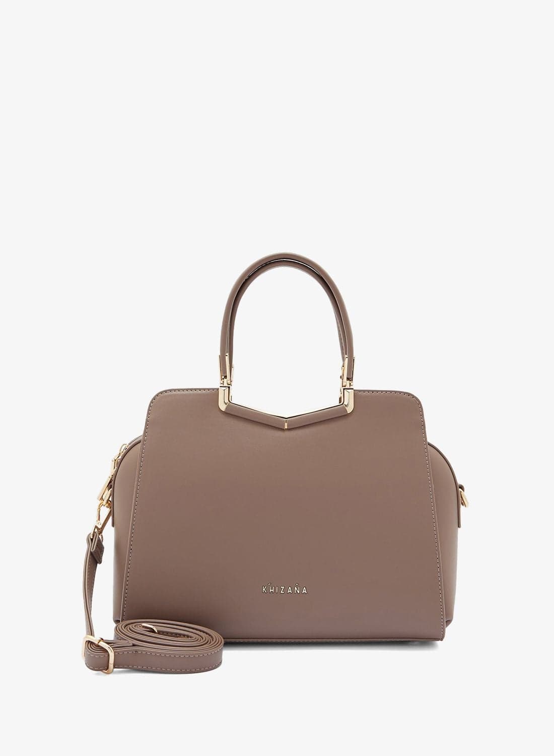 top handle strcutured satchel with strap