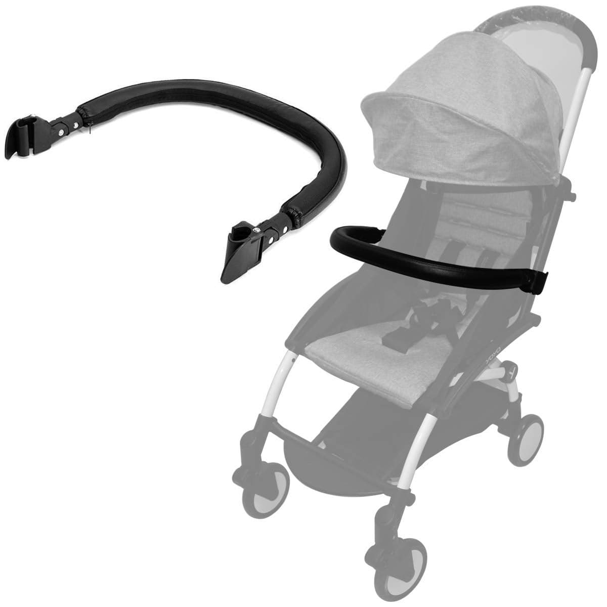 ROMIRUS Bumper Bar Compatible for Babyzen YOYOYOYO YOYO2 Baby Stroller Queen Size PU Leather