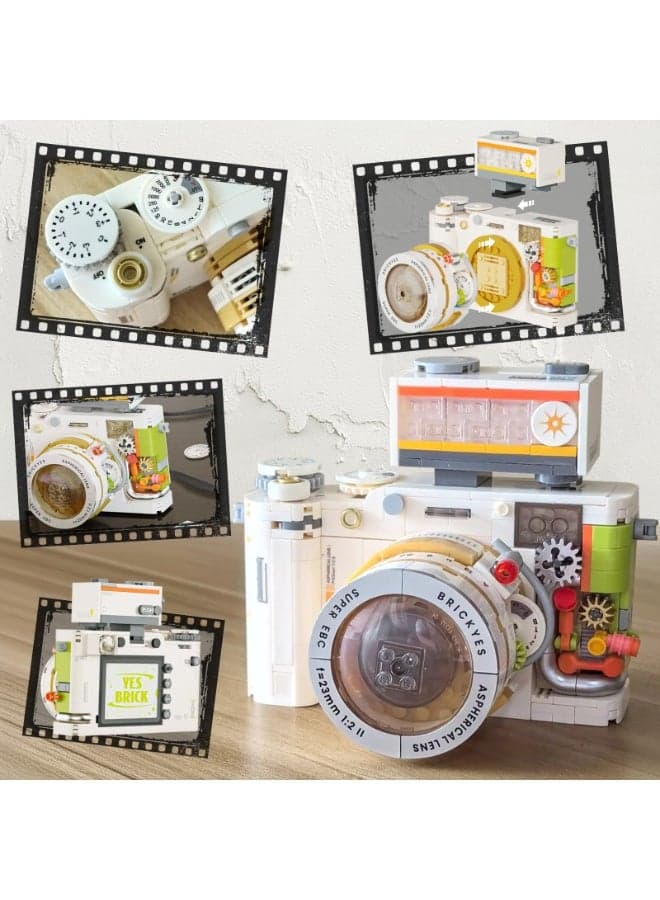 Retro Camera Building Block Set – Vintage Photography Model Kit, Creative Assembly Toy for Photography Lovers, Durable Mini Brick Construction, Ideal for Decoration & Gift Collection, Perfect for Christmas & New Year