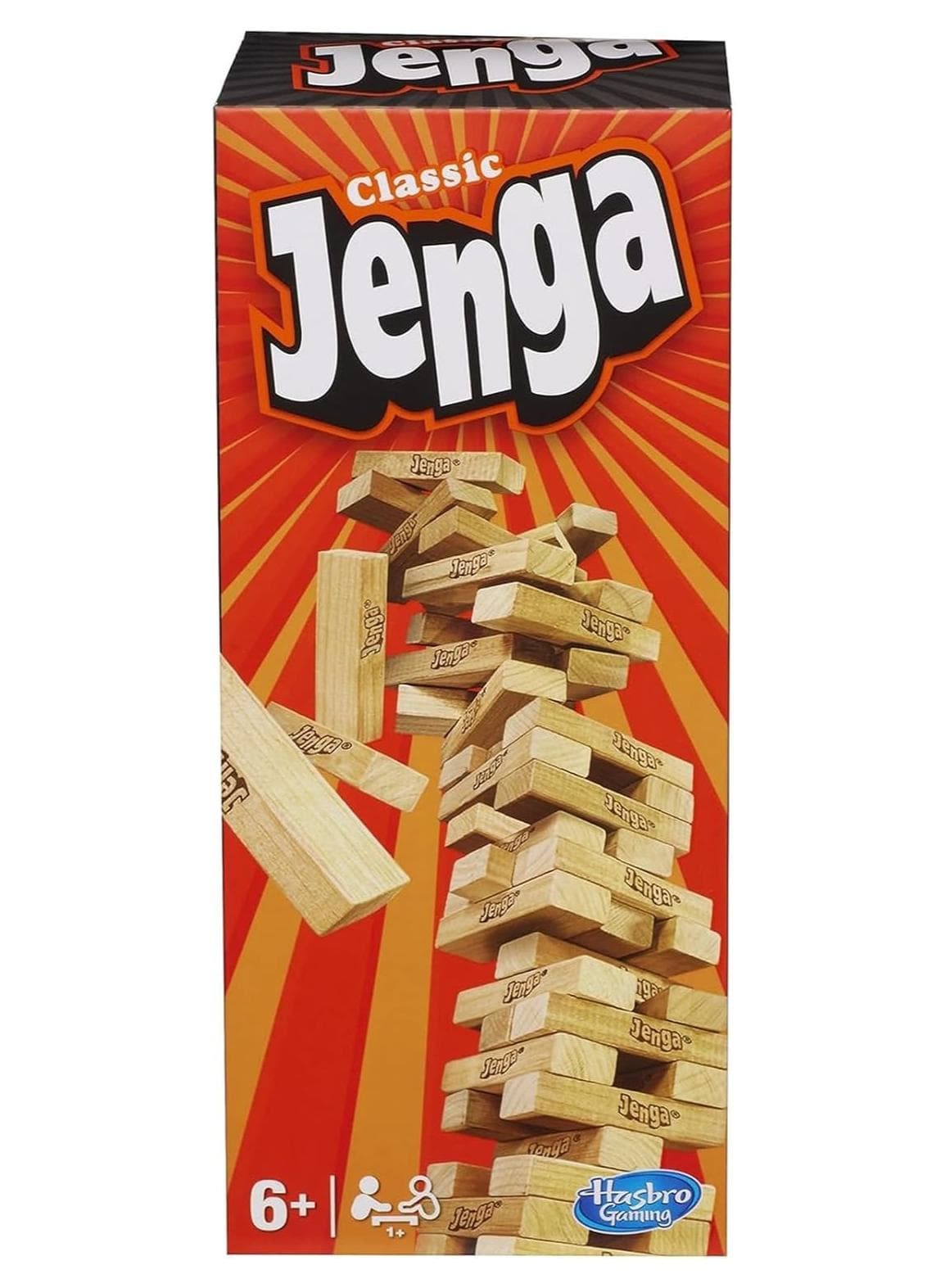 Classic Jenga Game, Genuine Hardwood Blocks, Jenga Stacking Tower Party Game For Family And Kids Ages 6+, Birthday Gift & Gift For All Ocasions