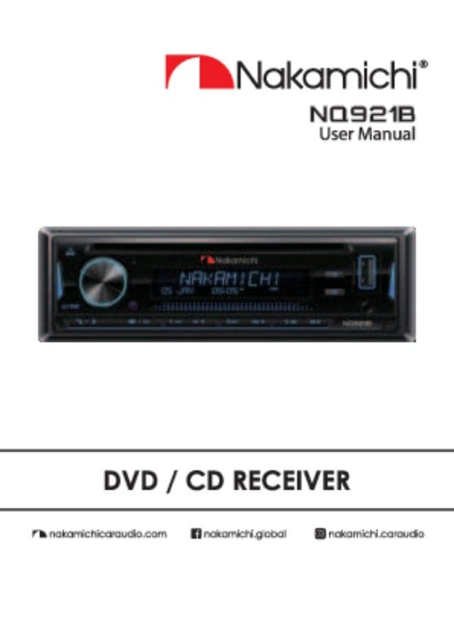 Nakamichi NQ921B Single DIN Car Stereo Head Unit – Bluetooth CD/DVD USB FM Multimedia Receiver