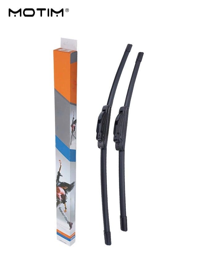 2 Pcs Wiper Blades 17 Inch 425mm, Multifunctional Replaceable Connectors, All Season Universal Car Boneless Wiper Blade