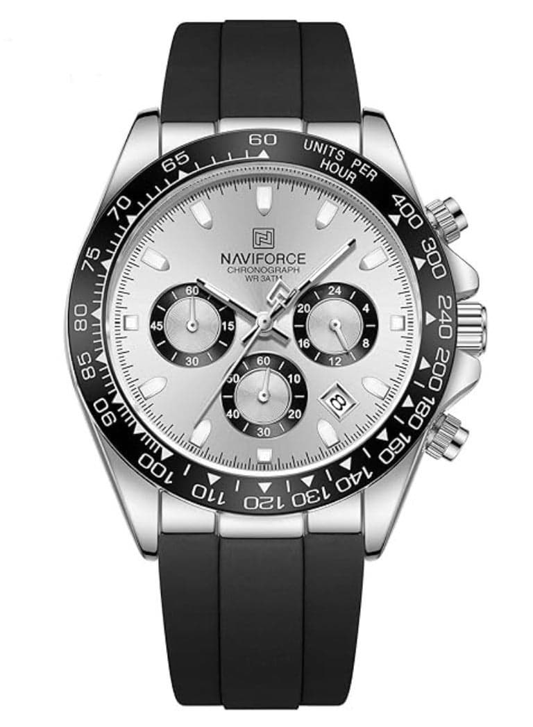 NAVIFORCE Men Chronograph Sports Silicon Strap Quartz Watch -NF8054