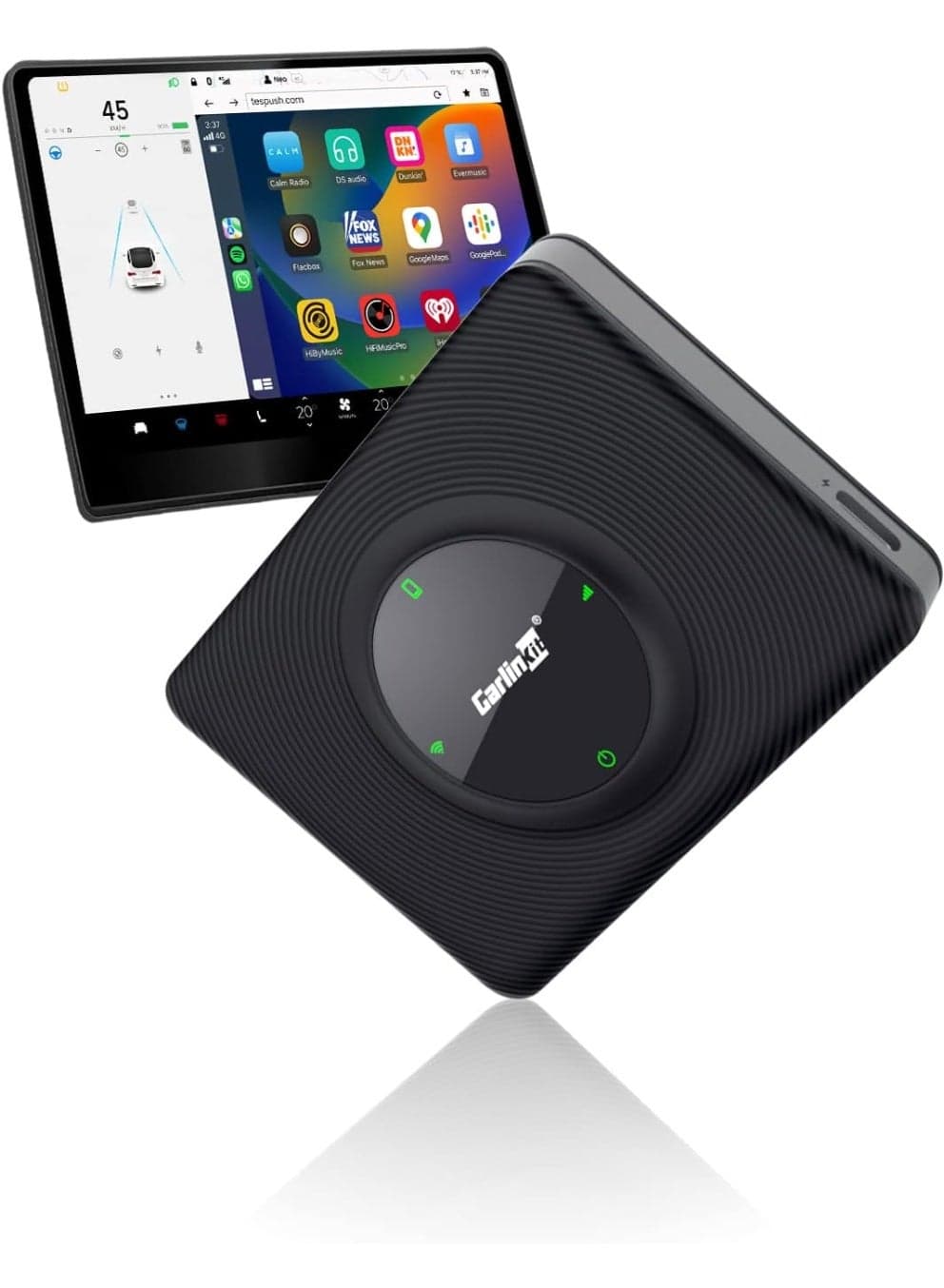 Tesla Wireless Carplay Adapter for Tesla All Cars, Plug&Play, 5G Chip, for iPhone Fastest Speed Wireless Apple Car Play Dongle, Auto Connect, Online Update, USB/Type C 2cables