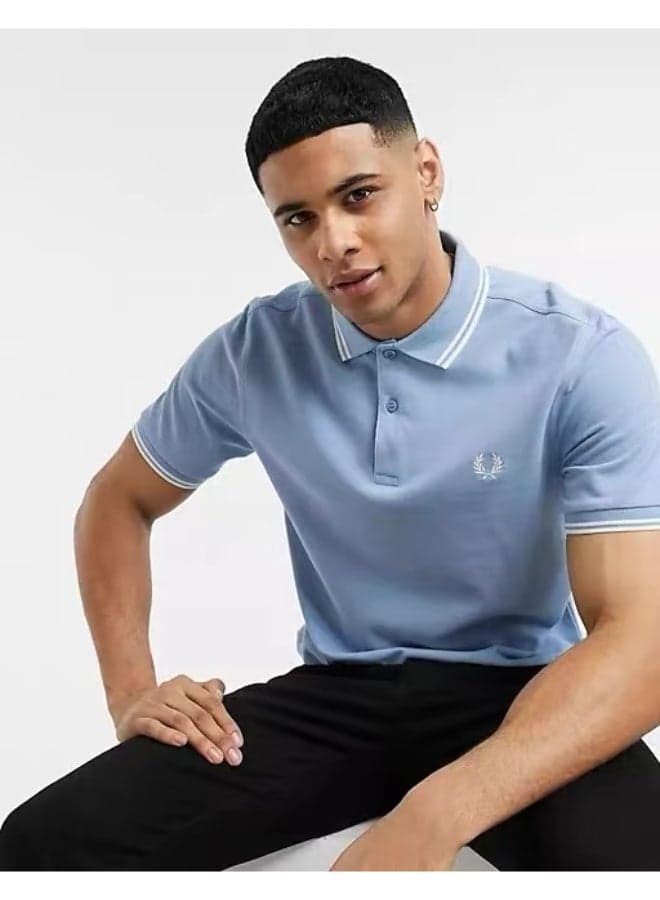Slim Fit Men's Polo Shirt - Business Casual Short Sleeve Collared Shirt