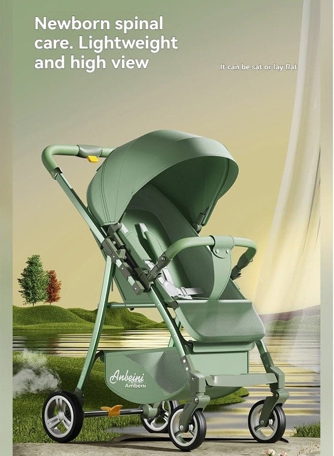 Lightweight Travel Toddler Baby Stroller, Reversible Handle Baby Trolley, Two-Way Baby Stroller, One-Hand Fold, Waterproof Canopy