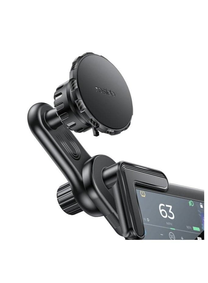 C212 Built-in Base Locking Knob Floating Screen Snap-on Magnet Car Phone Holder, Adjustable 360° Rotation, Strong Magnetic Grip, Compatible with All Smartphones - Easy Installation, Stable Mounting
