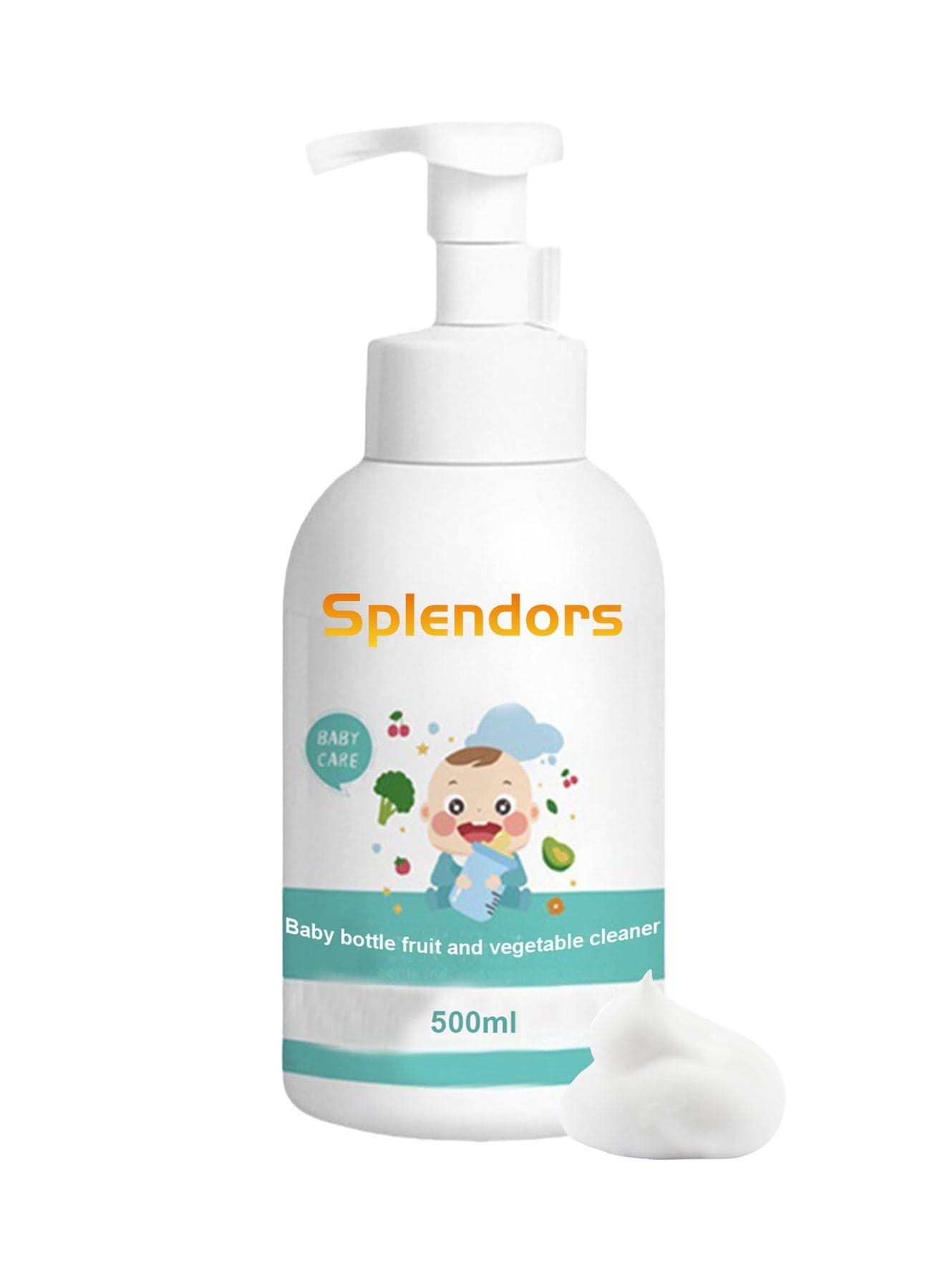 500ml Baby Bottle Foaming Cleanser Eco-friendly 100% Baby Safe Toy Cleanser Instant Foaming Soap Baby Feeding Bottle Cleanser Hypoallergenic Soap Baby-safe Easy-to-clean