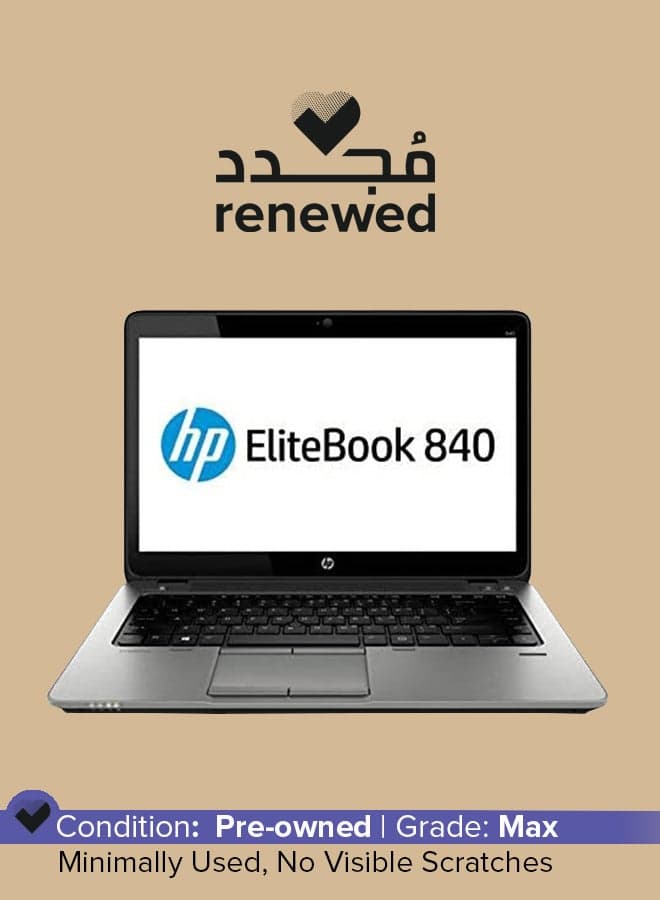 Renewed - Elitebook 840 G2 (2016) Laptop With 14-Inch Display, Intel Core i5 Processor/5th Gen/8GB RAM/256GB SSD/Intel HD Graphics English Black