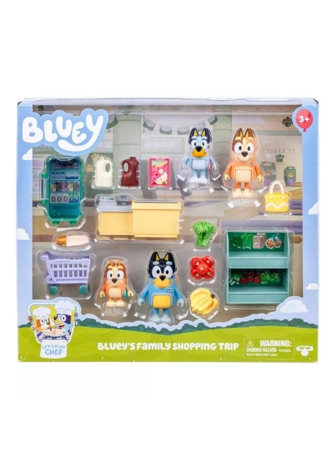 Bluey Let’s Play Chef Bluey’s Family Shopping Trip Playset