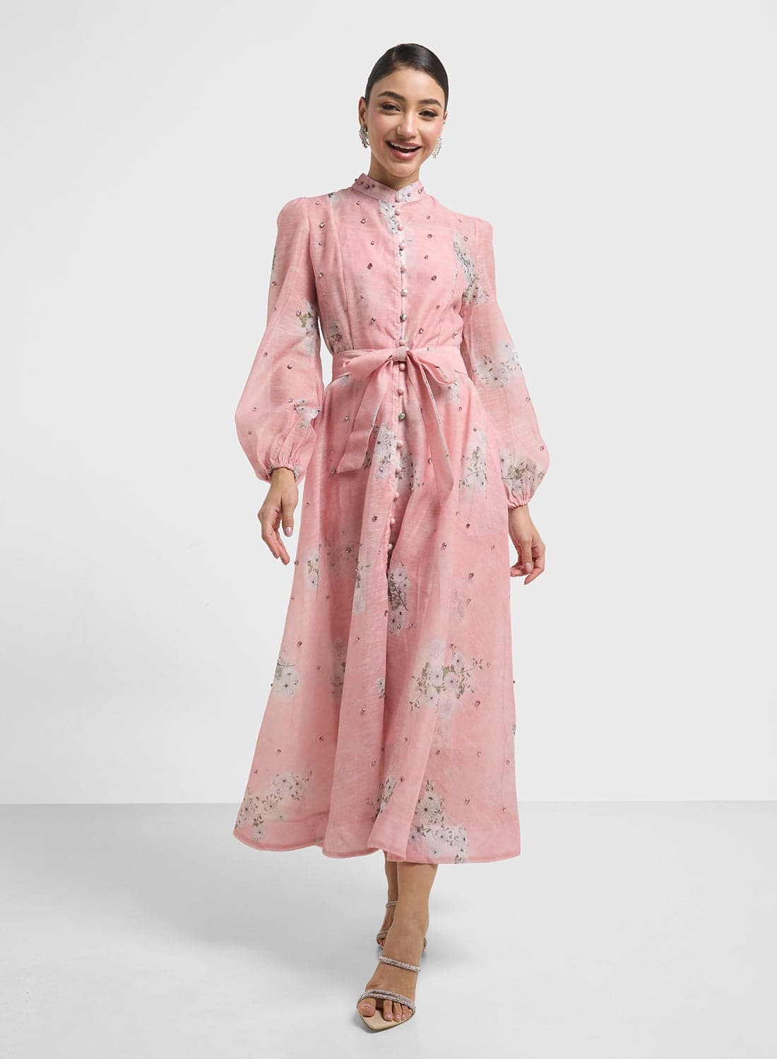 Floral Chiffon Midi Dress