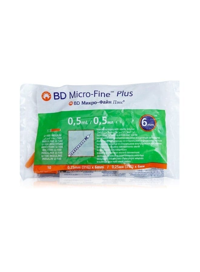 Micro-Fine Plus Insulin 0.5ml Syringe 31Gx6mm 10pcs