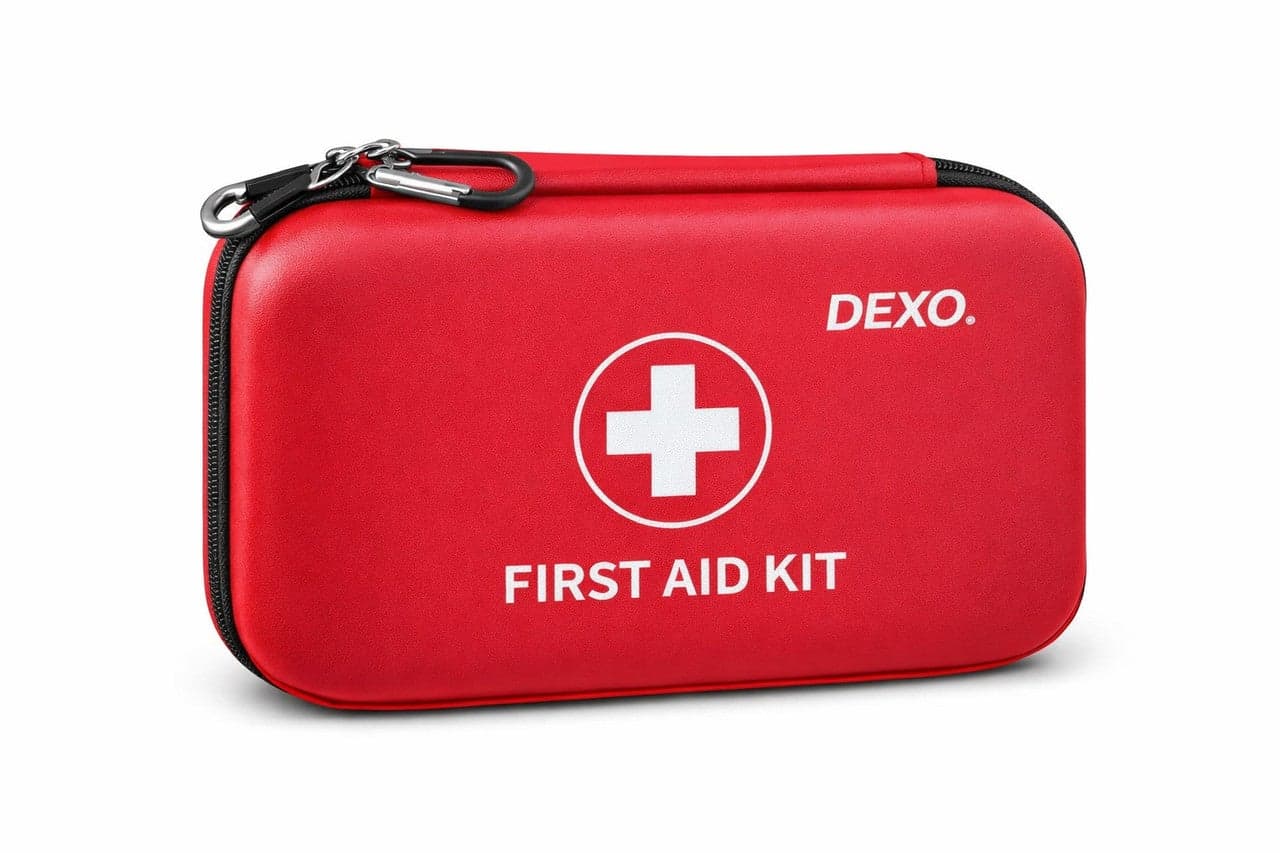 200 Pcs First Aid & Survival Kit | Emergency Medical Bag for Home, Office, Car, Travel, Camping, Hiking & Sports | Treats Minor Cuts, Scrapes & Injuries | Compact & Portable – Red