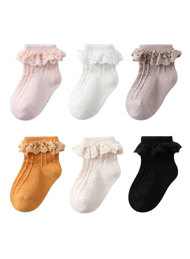 Toddler Lace Sock, Baby Ruffle Socks, Eyelet Frilly Lace Socks For Newborn/Infant/Toddler/Little Girls(1-3T)