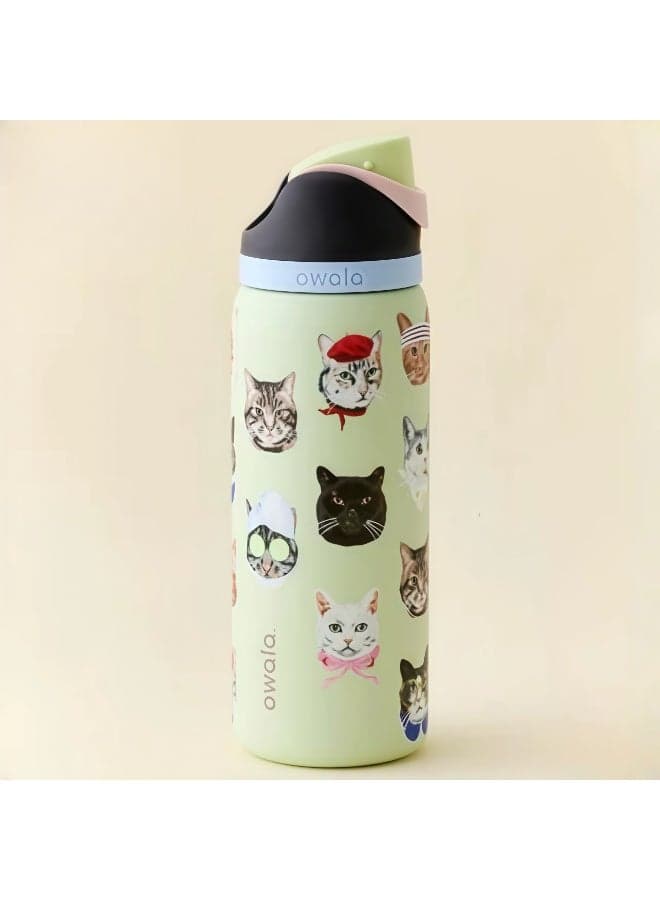 Insulated Stainless Steel Water Bottle with Straw for Sports and Travel, 32-Ounce Pet 32 OZ