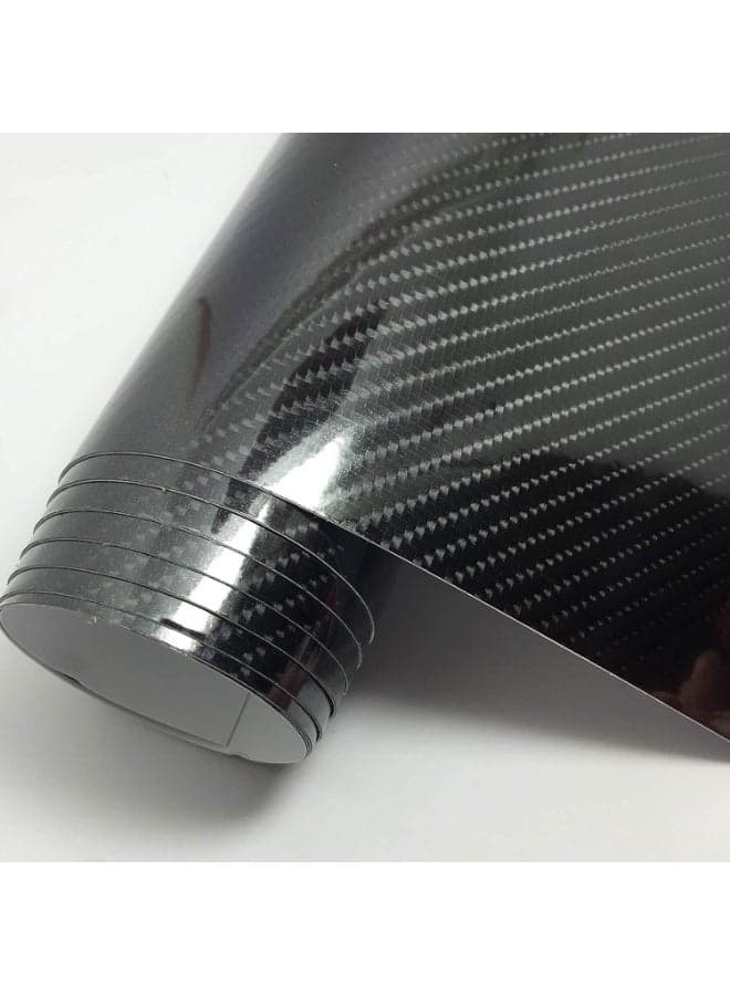 5D Carbon Fiber Wrap Vinyl Roll, Automotive Vinyl Film Featuring Bubble Free Air Release Technology, Suitable for Motorcycle, Car DIY Interior Exterior and Phones, Laptops, 152 cm x 30 cm
