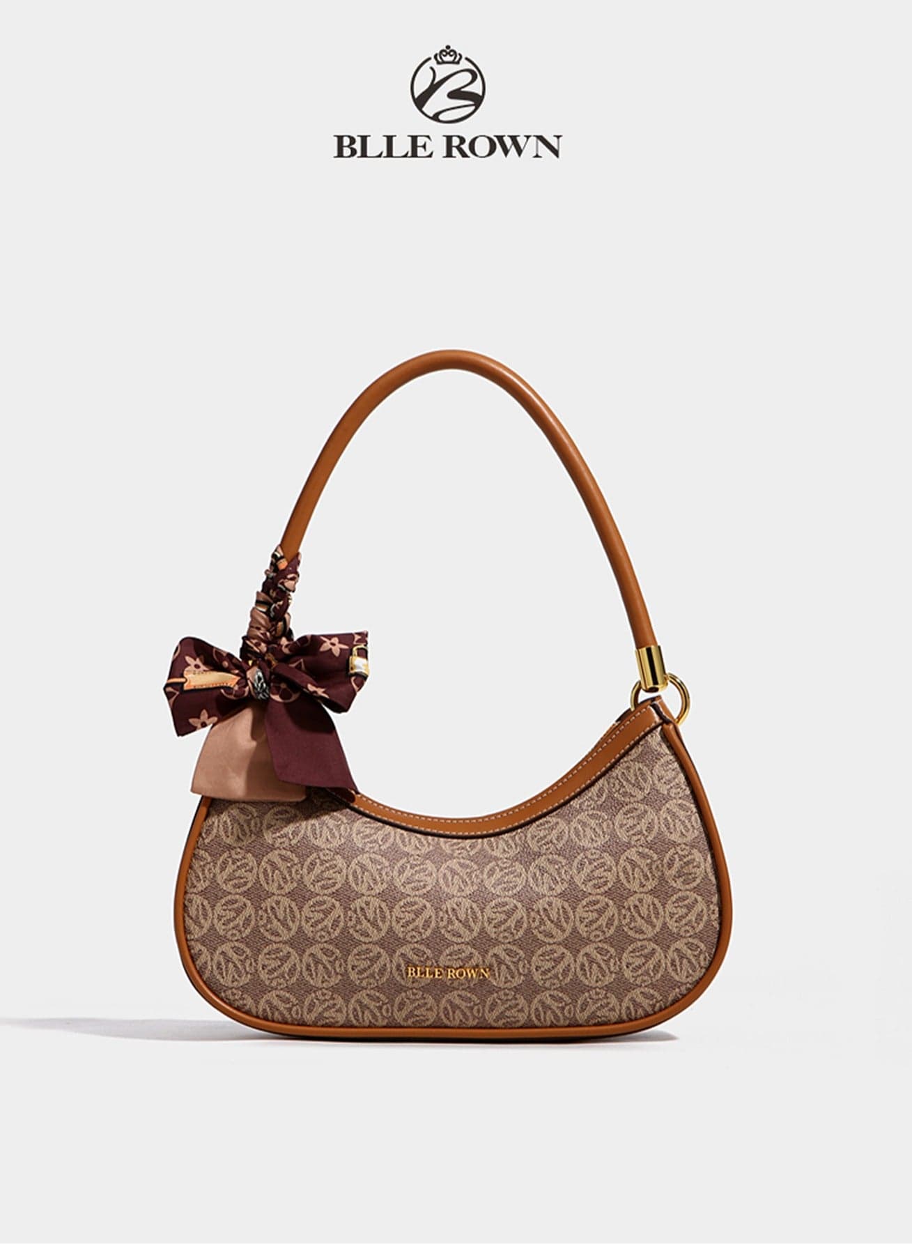 Bags for Ladies Shoulder Bag Hobo Half Moon Handbag with Scarf Elegant PU Leather Women Bag for Work Travel and Daily Use