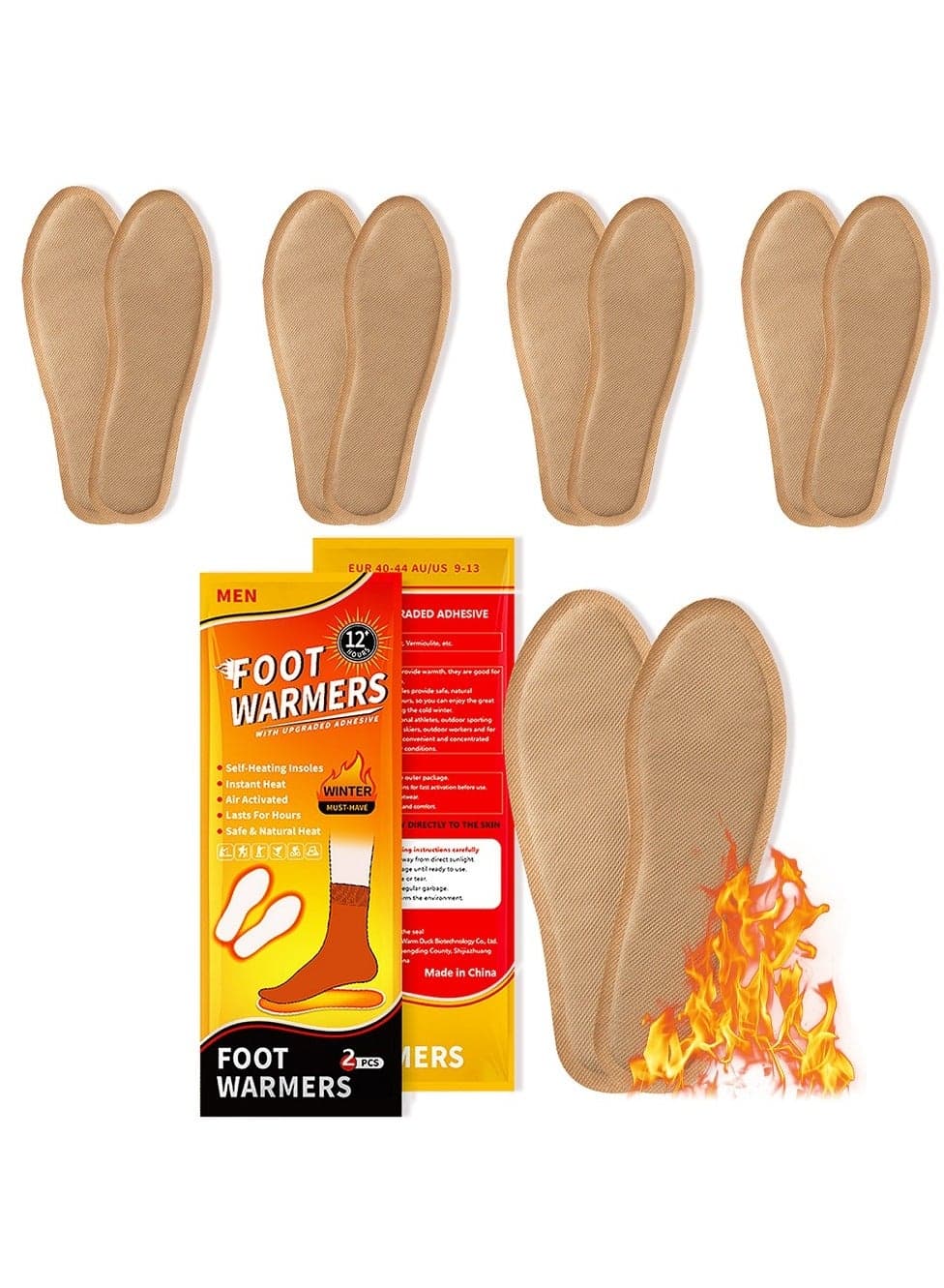 Sã¤Nhahn Insole Foot Warmers - Long Lasting Safe Natural Odorless Air Activated Warmers - Up To 9 Hours Of Heat - 5 Pair