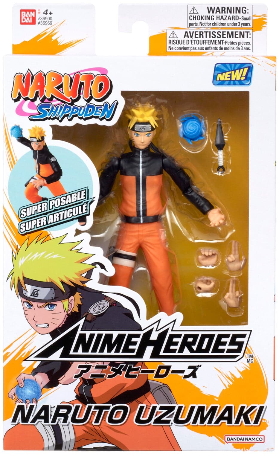 Anime Heroes Naruto Uzumaki Renewal Collectible Figure 6.5-Inches | Naruto Shippuden | Collectible Action Figure | Interchangeable Hands | Display Figure | Character Figure | Perfect Gift for Collectors, Manga & Anime Lovers!