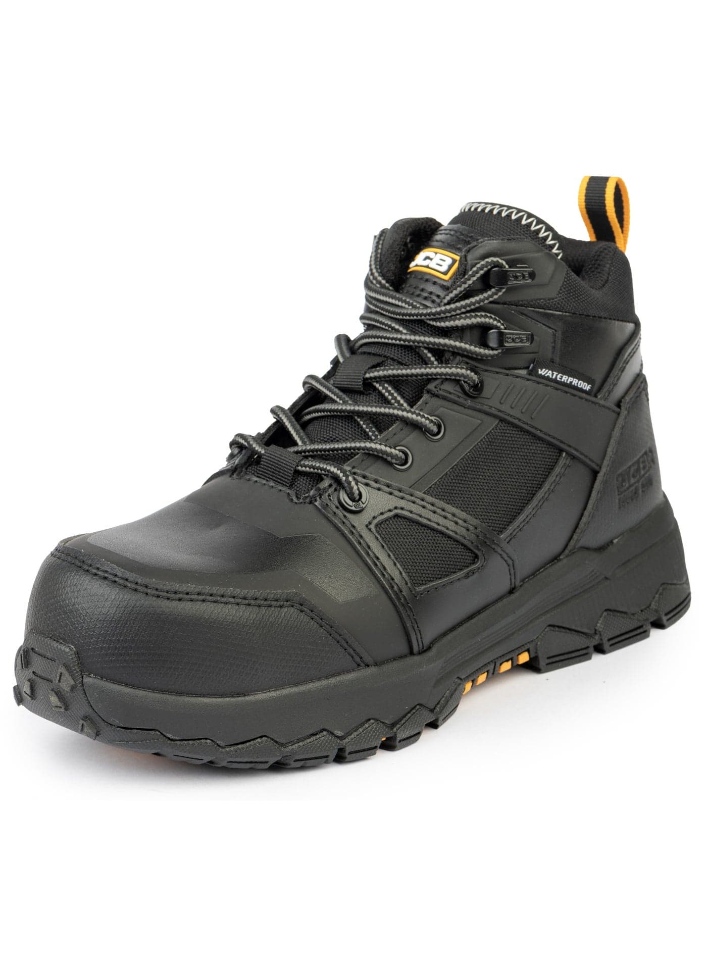 Sporty 6 Inch Safety Shoes for Men JCB-007A | Alloy Toe – Waterproof, Oil, Heat & Slip Resistant – EH, Certified Safety Shoe, Black