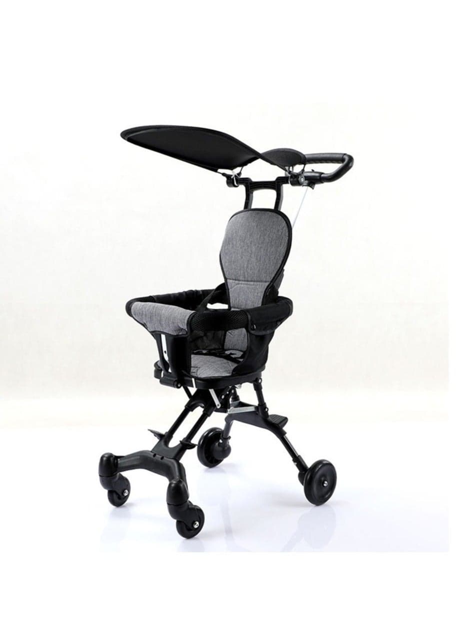 Kids Stroller, Compact Baby Stroller with Adjustable Handles and Backrest, Lightweight Travel Stroller, One-Hand Fold, For Overhead Airplane Storage, Shopping, Walking, for 1-3 years old (Black)